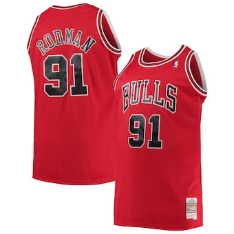 Dennis Rodman Adult Black Chicago Bulls Mitchell & Ness NBA Jersey