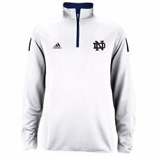 Notre Dame Fighting Irish Adidas White Sideline Quarter Zip Pullover - Dino's Sports Fan Shop