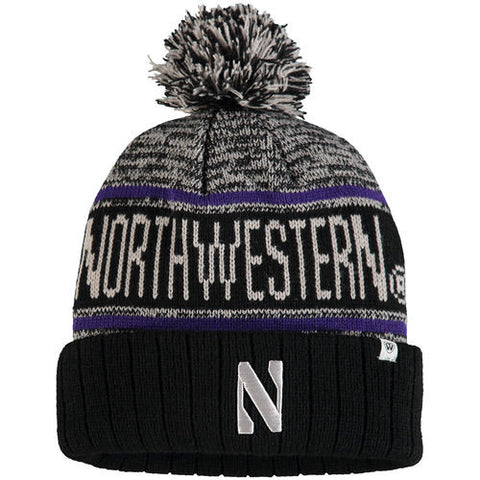 Northwestern Wildcats Top Of The World NCAA Black/Grey/Purple Acid Rain Adult Knit Hat