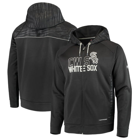 Chicago White Sox Majestic Black MLB Chin Music Full Zip Therma Base Adult Hoodie