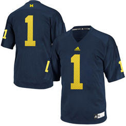 Michigan Wolverines #1 Adidas Navy Blue Youth Stitched Football Jersey - Dino's Sports Fan Shop