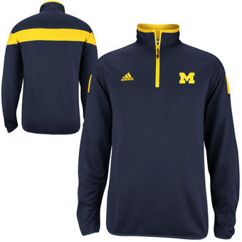 Michigan Wolverines Adidas 2015 Climalite Long Sleeve 1/4 Zip Pullover - Dino's Sports Fan Shop