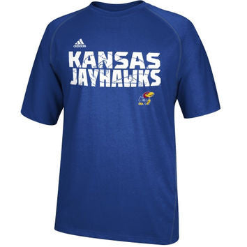 Kansas Jayhawks Adidas Sideline Razor Adult Shirt - Dino's Sports Fan Shop