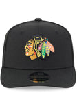New Era Chicago Blackhawks 9SEVENTY Stretch Snap Adjustable Hat - Black