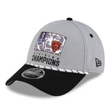 Men's Chicago Bears New Era Gray 2025 NFC North Division Champions Locker Room Trophy Collection 9FORTY Adjustable Hat