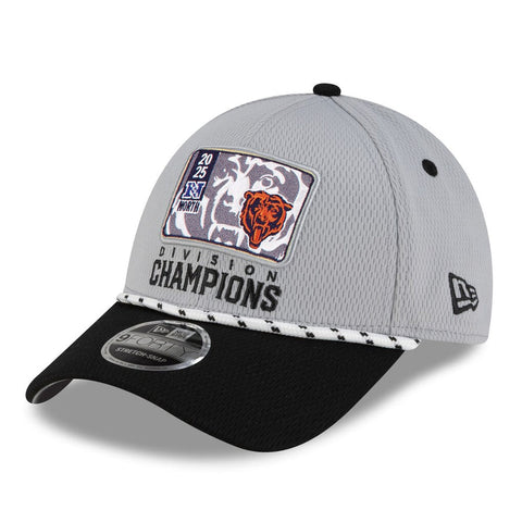 Men's Chicago Bears New Era Gray 2025 NFC North Division Champions Locker Room Trophy Collection 9FORTY Adjustable Hat