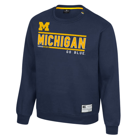 Michigan Wolverines Adult Navy Colosseum Crew Neck