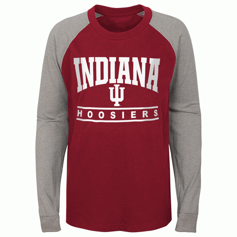 Indiana Hoosiers Youth Gen2 Red/Gray Long Sleeve Shirt
