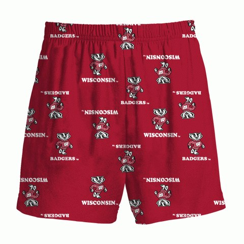 Wisconsin Badgers Youth Pajama Shorts Sizes 8-20