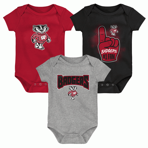 Wisconsin Badgers 3-Piece Creeper Set