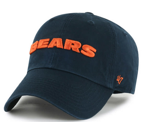 Chicago Bears 47 Brand Adult Navy Script Clean Up Adjustable Hat