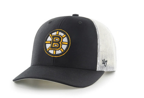 Boston Bruins Adult 47 Brand Black Trucker Adjustable Hat