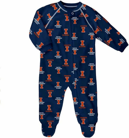 Illinois Fighting Illini Baby Coverall Onesie Sizes 0-3, 3-6, 6-9 months