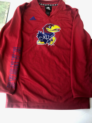 Kansas Jayhawks Youth Red V-Neck Long Sleeve Shirt