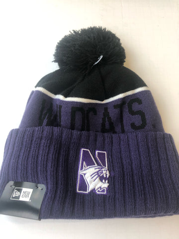 Northwestern Wildcats Winter Hat With Pom