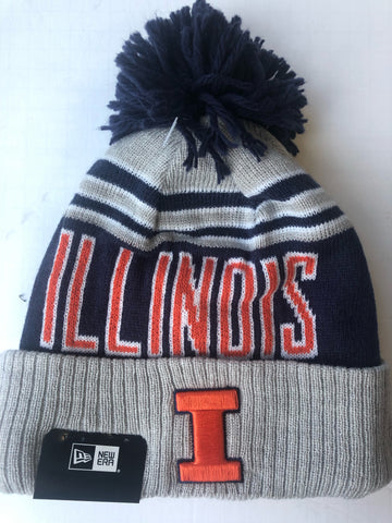 Illinois Fighting Illini Blaze Style Winter Hat With Pom