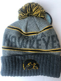 Iowa Hawkeyes Gray Deer Valley Style Winter Hat With Pom