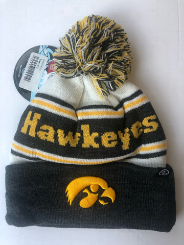 Iowa Hawkeyes Finish Line Style Winter Hat With Pom