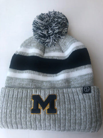 Michigan Wolverines Denver Style Winter Hat With Pom