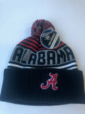 Alabama Crimson Tide 3D Logo Black Winter Hat