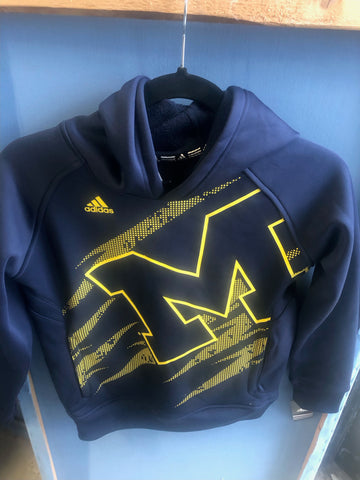 Michigan Wolverines Youth Adidas Pullover Hoodie Sweatshirt