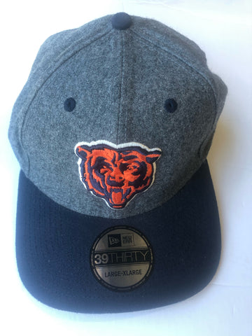 Chicago Bears New Era 39Thirty Large/X-Large Gray and Navy Hat