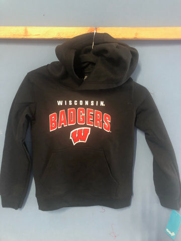Wisconsin Badgers Youth Black Pullover Hoodie Sweatshirt