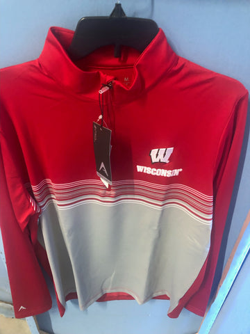 Wisconsin Badgers Adult Antigua Red Pace 1/4 Zip