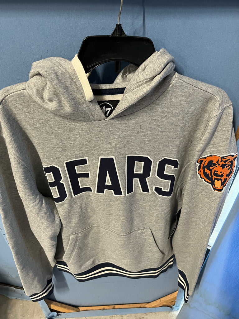 Chicago Bears Adult 47 Brand Slate Grey Pullover Hoodie Sweatshirt