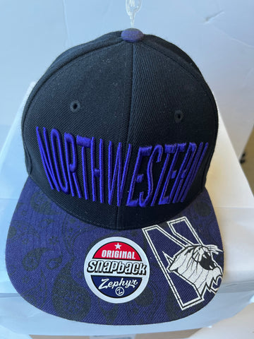 Northwestern University Wildcats Zephyr Flat Brim Adjustable Snapback Hat