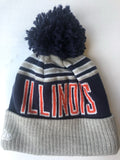 Illinois Fighting Illini Blaze Style Winter Hat With Pom