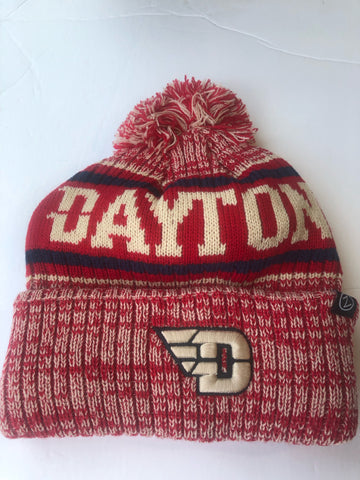 Dayton Flyers Springfield Style Winter Hat With Pom