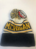 Michigan Wolverines Zephyr Springfield Style Winter Hat with Pom