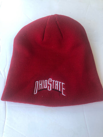 Ohio State Buckeyes Red EZ Doz It No Pom Winter Hat