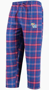 Kansas Jayhawks Adult Plaid Pajama Pants