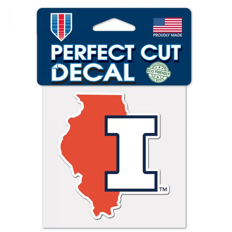 Illinois Fighting Illini State Wincraft Perfect Cut Decal 4x4