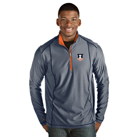 Illinois Fighting Illini Antigua Blue Tempo 1/4 Zip Pullover