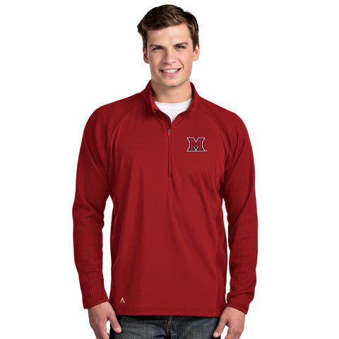 Miami Ohio Redhawks Antigua Adult Sonar Red 1/4 Zip Pullover