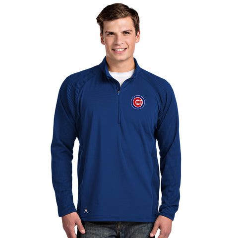 Chicago Cubs Antigua Adult Sonar Blue 1/4 Zip Pullover