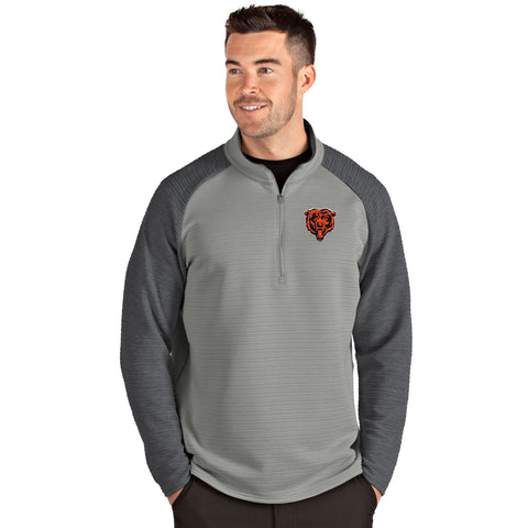 Chicago Bears Antigua Adult Gray Lagoon Quarter Zip