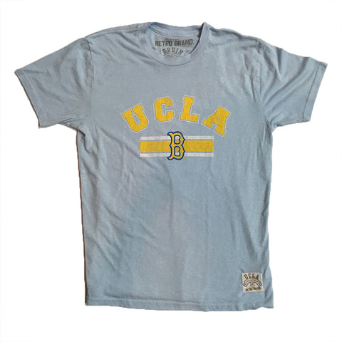 UCLA Bruins Retro Brand Streaky Light Blue Tri Blend Logo Line Shirt - Dino's Sports Fan Shop