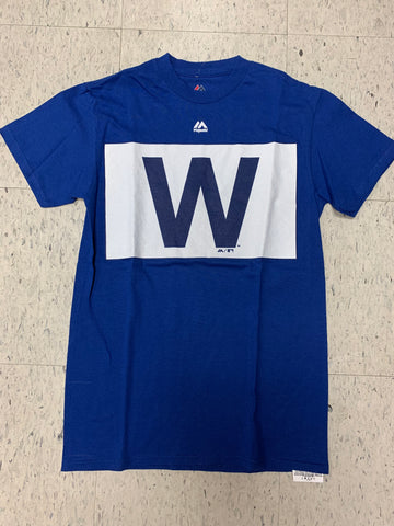 Chicago Cubs Big W Majestic Adult Blue/White Shirt