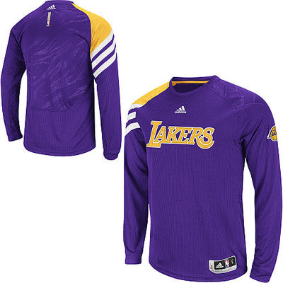 Los Angeles Lakers Adidas Youth On Court Long Sleeve Pullover - Dino's Sports Fan Shop