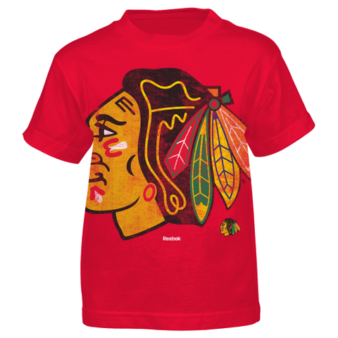 Chicago Blackhawks Reebok Oversized Logo Youth Shirt - Dino's Sports Fan Shop