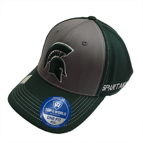 Michigan State Spartans Top of the World Dynamic Stretch Fit Hat M/L - Dino's Sports Fan Shop