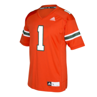 Miami Hurricanes Adidas Premier Orange Adult Jersey