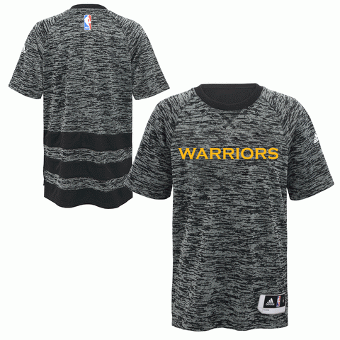 Golden State Warriors Youth Black/Gray Short Sleeve On Court Warm-Up