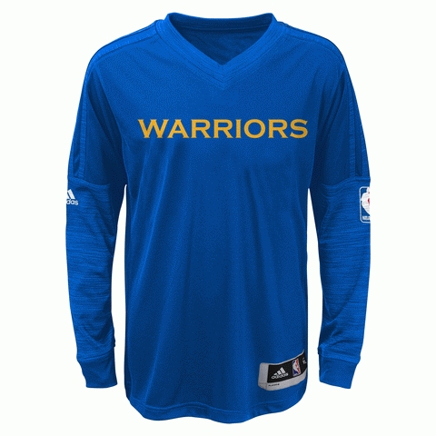 Golden State Warriors Youth Long Sleeve On Court Warm-Up Shirt