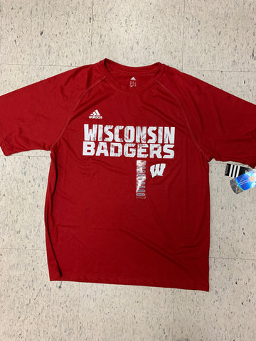 Wisconsin Badgers Adult Adidas Red Climate Shirt