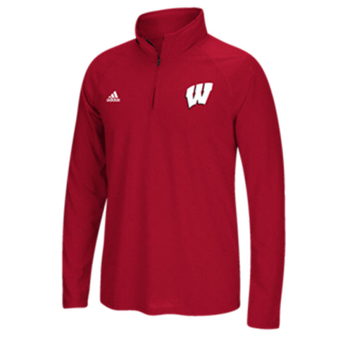 Wisconsin Badgers Adidas Red Ultimate 1/4 Zip Pullover - Dino's Sports Fan Shop